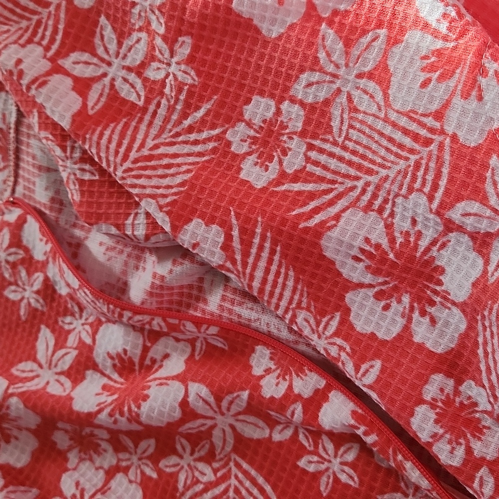 Coral Bay Zip Up Pool Swim Bathing Suit Coverup Womens Size Small Floral Coral - Picture 12 of 12